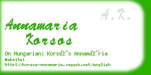 annamaria korsos business card